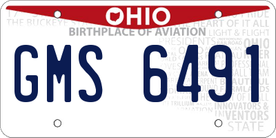OH license plate GMS6491