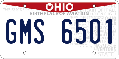 OH license plate GMS6501