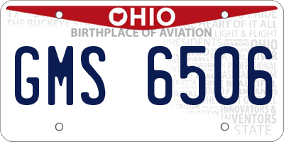 OH license plate GMS6506