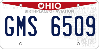 OH license plate GMS6509