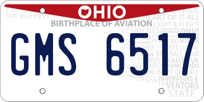OH license plate GMS6517