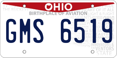 OH license plate GMS6519