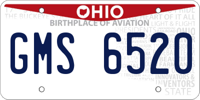 OH license plate GMS6520