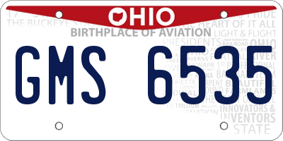 OH license plate GMS6535