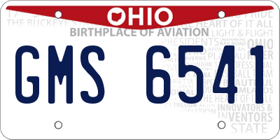 OH license plate GMS6541