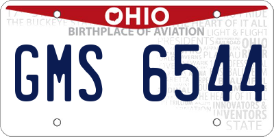 OH license plate GMS6544
