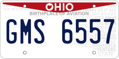 OH license plate GMS6557