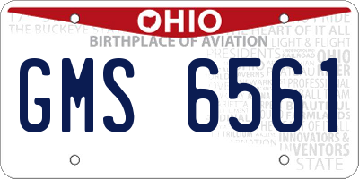 OH license plate GMS6561