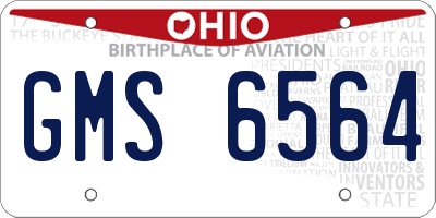 OH license plate GMS6564