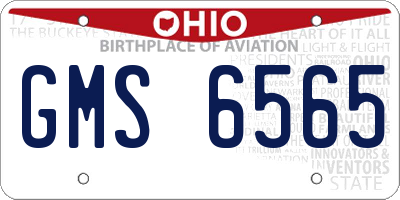 OH license plate GMS6565