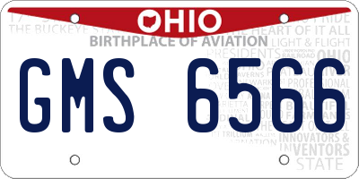 OH license plate GMS6566