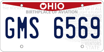 OH license plate GMS6569