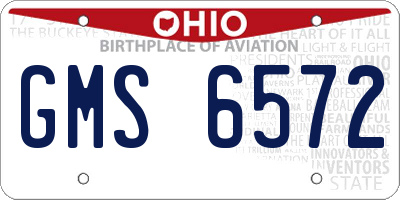 OH license plate GMS6572