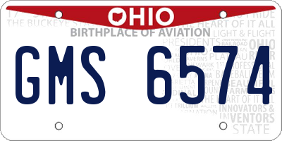 OH license plate GMS6574