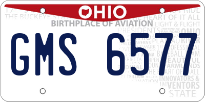 OH license plate GMS6577