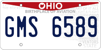 OH license plate GMS6589