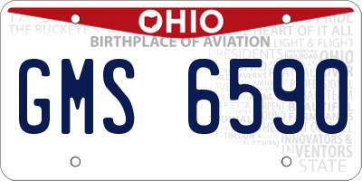OH license plate GMS6590