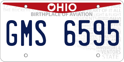 OH license plate GMS6595