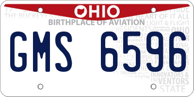OH license plate GMS6596
