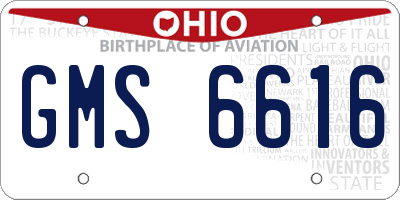 OH license plate GMS6616