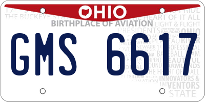 OH license plate GMS6617