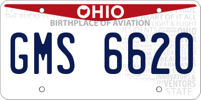 OH license plate GMS6620