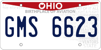 OH license plate GMS6623