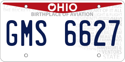 OH license plate GMS6627