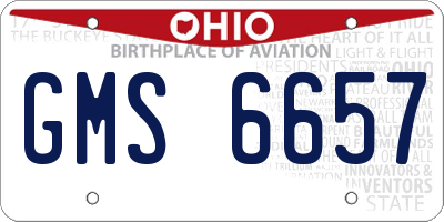 OH license plate GMS6657