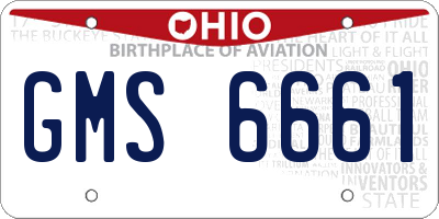 OH license plate GMS6661