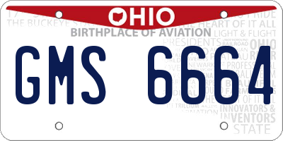 OH license plate GMS6664