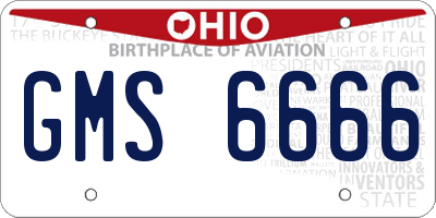 OH license plate GMS6666