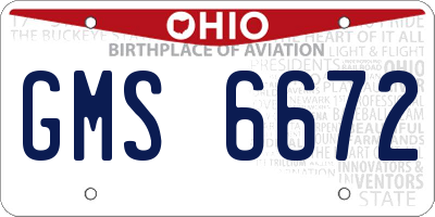 OH license plate GMS6672
