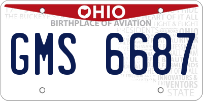 OH license plate GMS6687