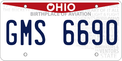 OH license plate GMS6690