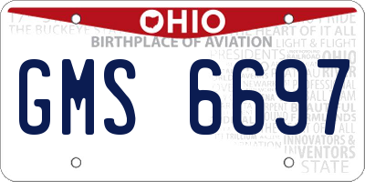 OH license plate GMS6697