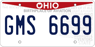 OH license plate GMS6699