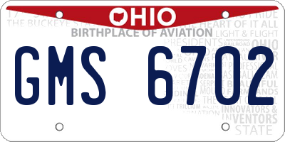 OH license plate GMS6702