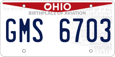 OH license plate GMS6703