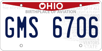 OH license plate GMS6706