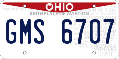 OH license plate GMS6707