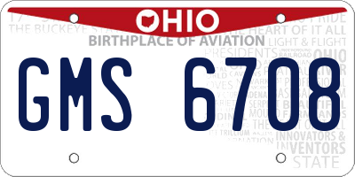 OH license plate GMS6708