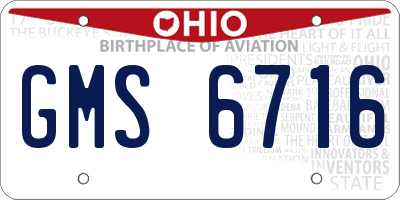 OH license plate GMS6716