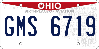 OH license plate GMS6719