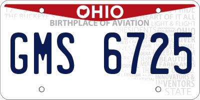 OH license plate GMS6725