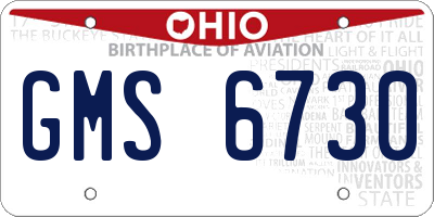 OH license plate GMS6730