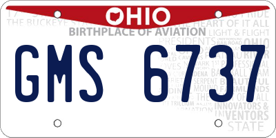OH license plate GMS6737