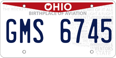 OH license plate GMS6745