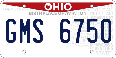 OH license plate GMS6750