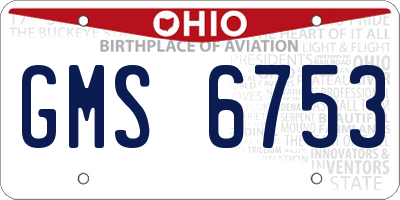 OH license plate GMS6753